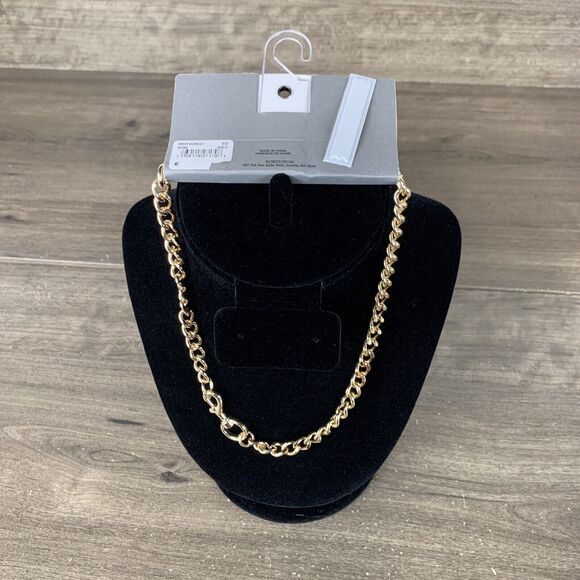 Nordstrom Rack Chain Collar Necklace Nickel Free 16 inches - Goldtone plate - Picture 3 of 7